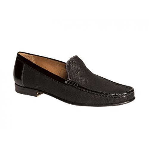 Mezlan "Assisi" 7072 Black Genuine Glass-Beaded Suede Calfskin Suede Loafer Shoes