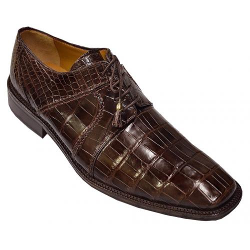 Ferrini 205 Chocolate Genuine Alligator Italian Shoes