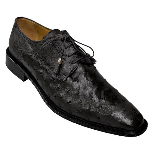Ferrini 214 Black Genuine Ostrich Shoes