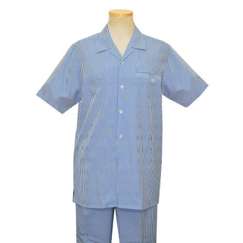 Tony Blake Blue / White Short Sleeve 2pc Outfit SS331