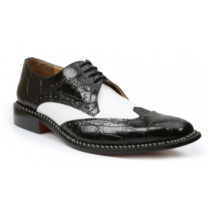 Giorgio Brutini Caster Black / White Alligator Print Shoes 210851 - $49 ...