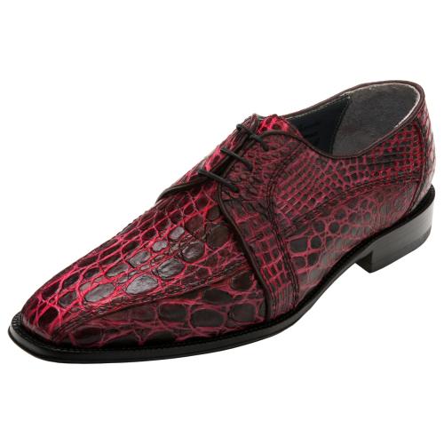 David X "Milo" Black/Wine Genuine Crocodile Shoes