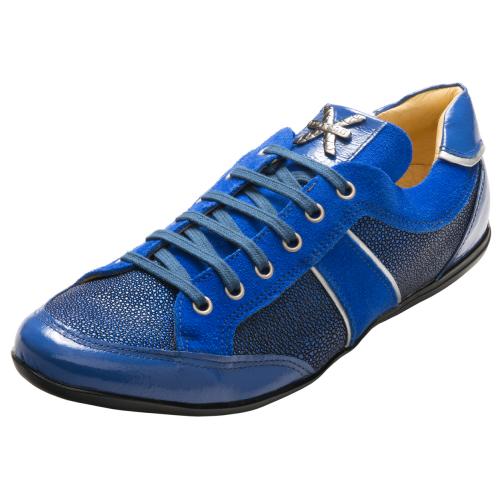 David X "Sting" Blue All-Over Genuine StingrayLeg Sneakers