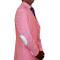 Silversilk Cotton Candy Pink Coated Linen Casual Vested Suit With White Microsuede Elbow Patches 7221J