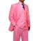 Silversilk Cotton Candy Pink Coated Linen Casual Vested Suit With White Microsuede Elbow Patches 7221J