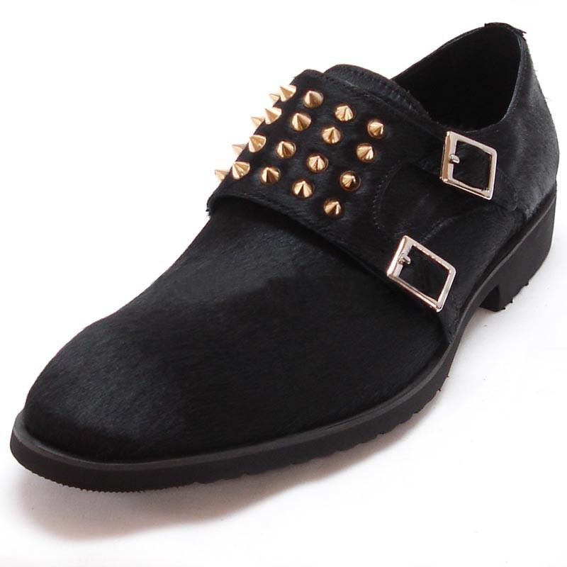 black loafers with silver studs