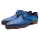 Paul Parkman 79V22 Ocean Blue Genuine Ostrich Shoes
