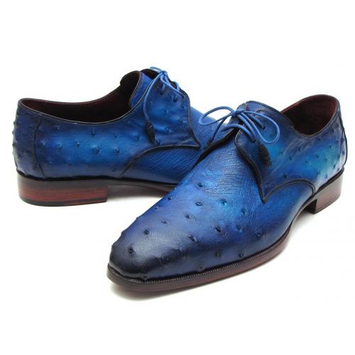 Paul Parkman 79V22 Ocean Blue Genuine Ostrich Shoes