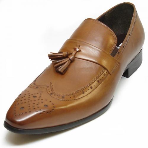 Encore By Fiesso Tan Genuine Leather Loafer Shoes FI3146