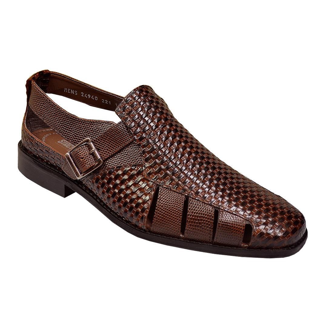 Stacy Adams Youth Boys Brown Geuine Leather Sandals Size 4 New Fisherman Weaved 