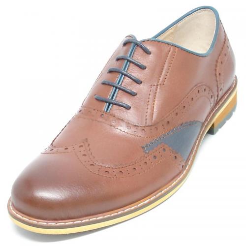 Encore By Fiesso Brown Genuine Leather Shoes FI9056