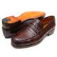 Paul Parkman PN49LF Brown Genuine Crocodile Penny Loafers Shoes.