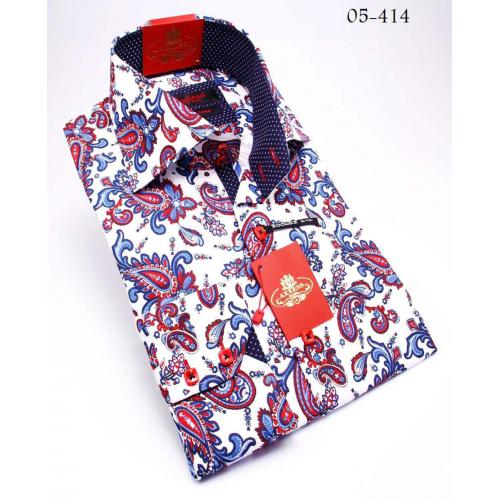 Axxess Pink / Blue Handpick Stitching 100% Cotton Dress Shirt 05-414