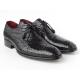 Paul Parkman 55W77 Black Genuine Crocodile Derby Shoes
