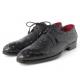 Paul Parkman 33B76 Black Genuine Ostrich Derby Shoes