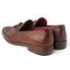 Paul Parkman PP2281 Brown Crocodile Embossed Calfskin Tassel Loafer Shoes