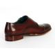 Paul Parkman ''045-BRL" Dark Brown Genuine Calfskin Cap-Toe Double Monkstraps Shoes.