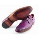 Paul Parkman ''022-PURP'' Purple Genuine Leather Ghillie Lacing Shoes.