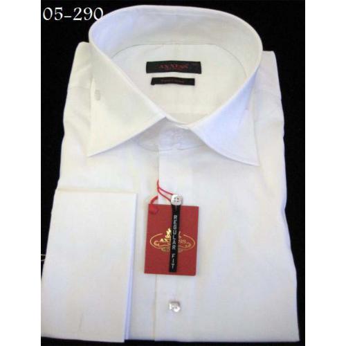Axxess White Handpick Stitching 100% Cotton Dress Shirt 05-290