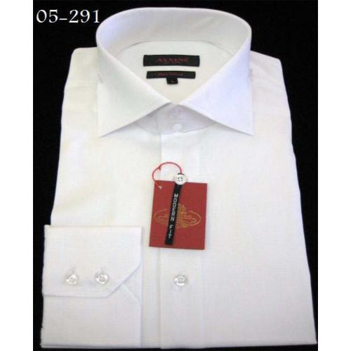 Axxess White Handpick Stitching 100% Cotton Dress Shirt 05-291