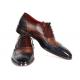 Paul Parkman ''PP2278'' Navy / Taupe / Wine Genuine Leather Wingtip Oxfords Shoes.
