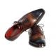 Paul Parkman ''PP2278'' Navy / Taupe / Wine Genuine Leather Wingtip Oxfords Shoes.