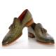 Paul Parkman PP2281 Green Crocodile Embossed Calfskin Tassel Loafer Shoes