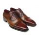 Paul Parkman 024 Camel / Red Genuine Italian Calfskin Captoe Oxford Hand-Painted Shoes