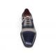 Paul Parkman 024 Navy / Beige Genuine Italian Calfskin Captoe Oxford Suede / Leather Shoes
