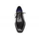 Paul Parkman 025 Black Genuine Leather Oxford Whole-Cut Shoes