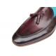 Paul Parkman 049 Black / Purple Genuine Leather Tassel Loafer Shoes
