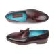 Paul Parkman 049 Black / Purple Genuine Leather Tassel Loafer Shoes
