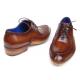 Paul Parkman 054 Brown Genuine Leather Handsewn Split-Toe Oxford Shoes