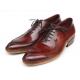 Paul Parkman 054 Burgundy Genuine Leather Handsewn Split-Toe Oxford Shoes