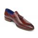 Paul Parkman 073 Antiqued Brown Genuine Italian Calfskin Tassel Loafer Shoes