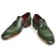 Paul Parkman 082 Green Genuine Leather Side Handsewn Tassel Loafer Shoes