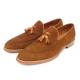 Paul Parkman 087 Camel Genuine Suede Loafer Shoes With Tassel