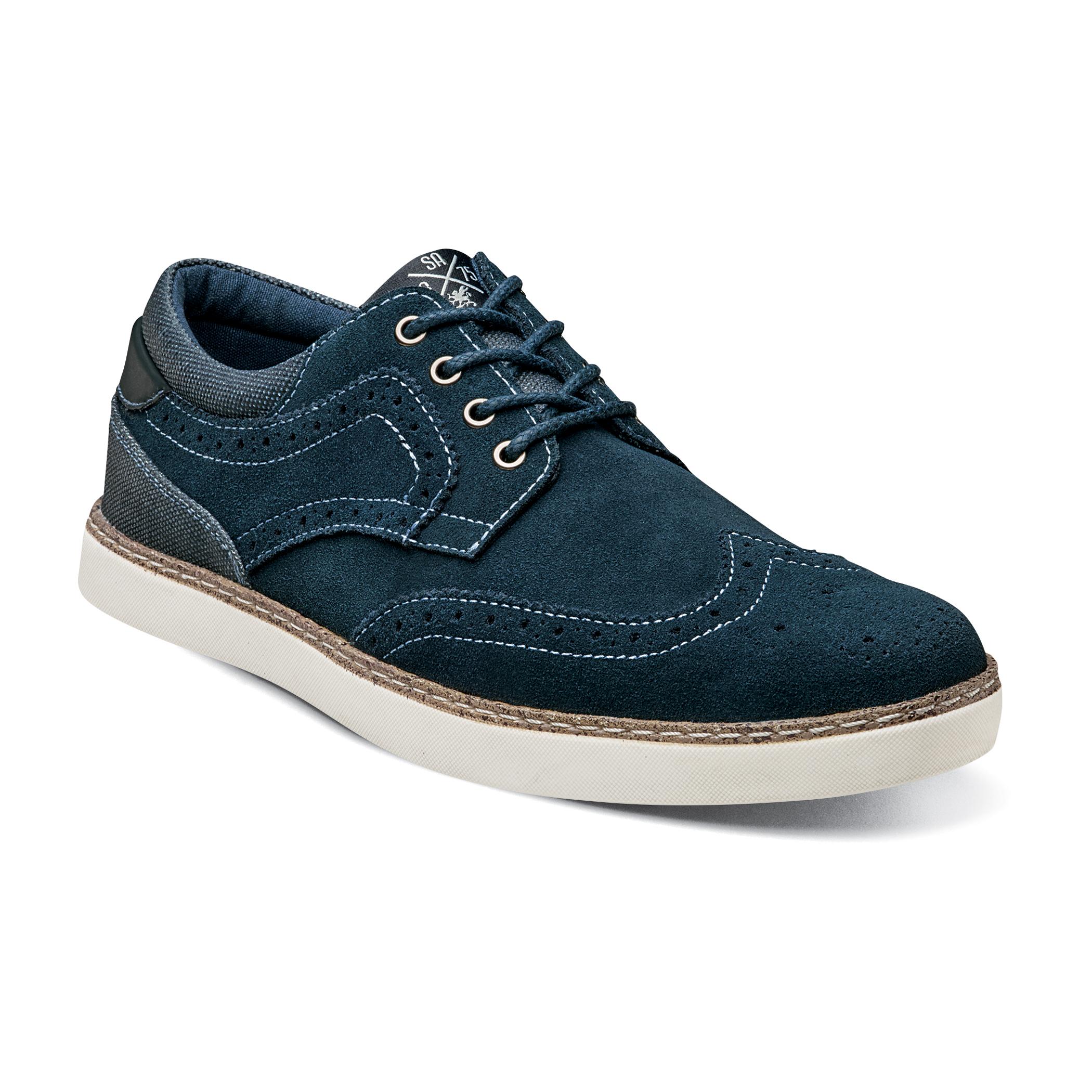 Stacy Adams Taz Navy Suede Wingtip Shoes 53416 - $74.90 :: Upscale ...