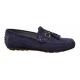 Calzoleria Toscana Navy Blue Genuine Lambskin Suede Leather Driving Bit Loafer Shoes With Tassels 2907