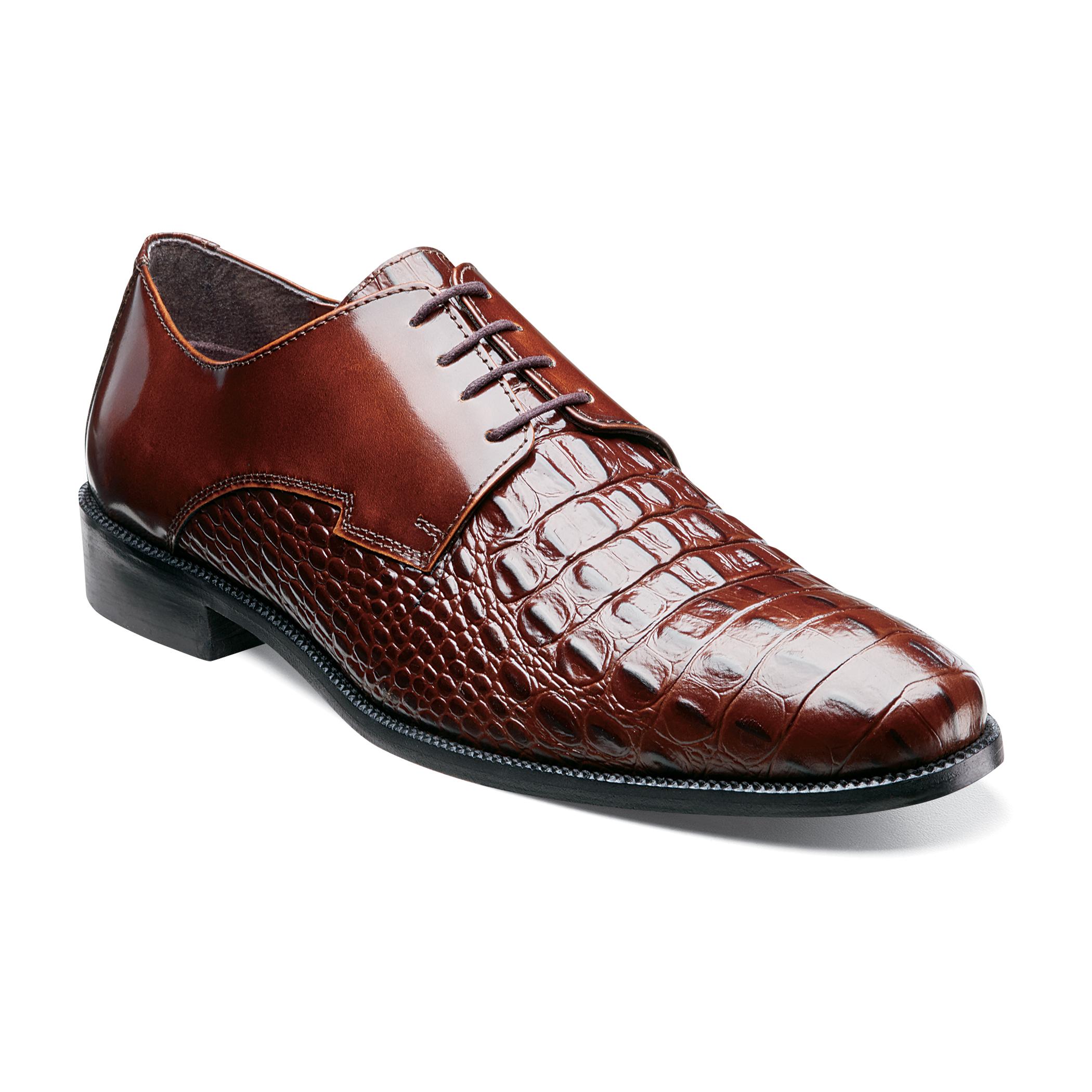 Stacy Adams Florio Cognac Hornback Print Leather Shoes 24935 - $84.90 ...