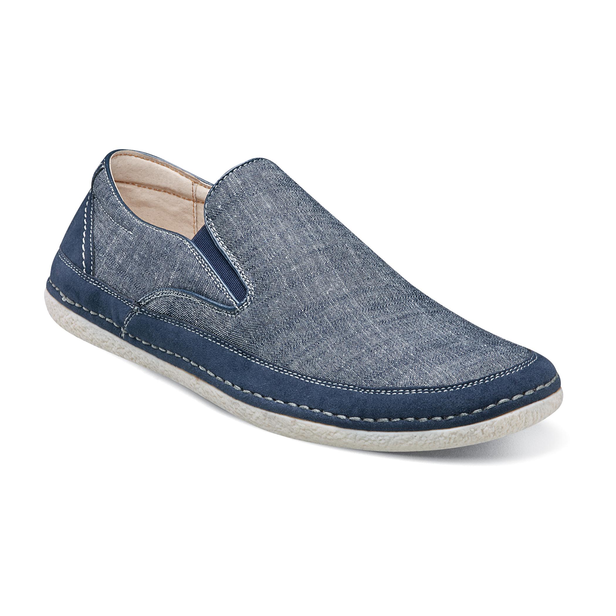 Stacy Adams Newport Blue Canvas Moc Toe Loafer Shoes 24954 - $59.90 ...