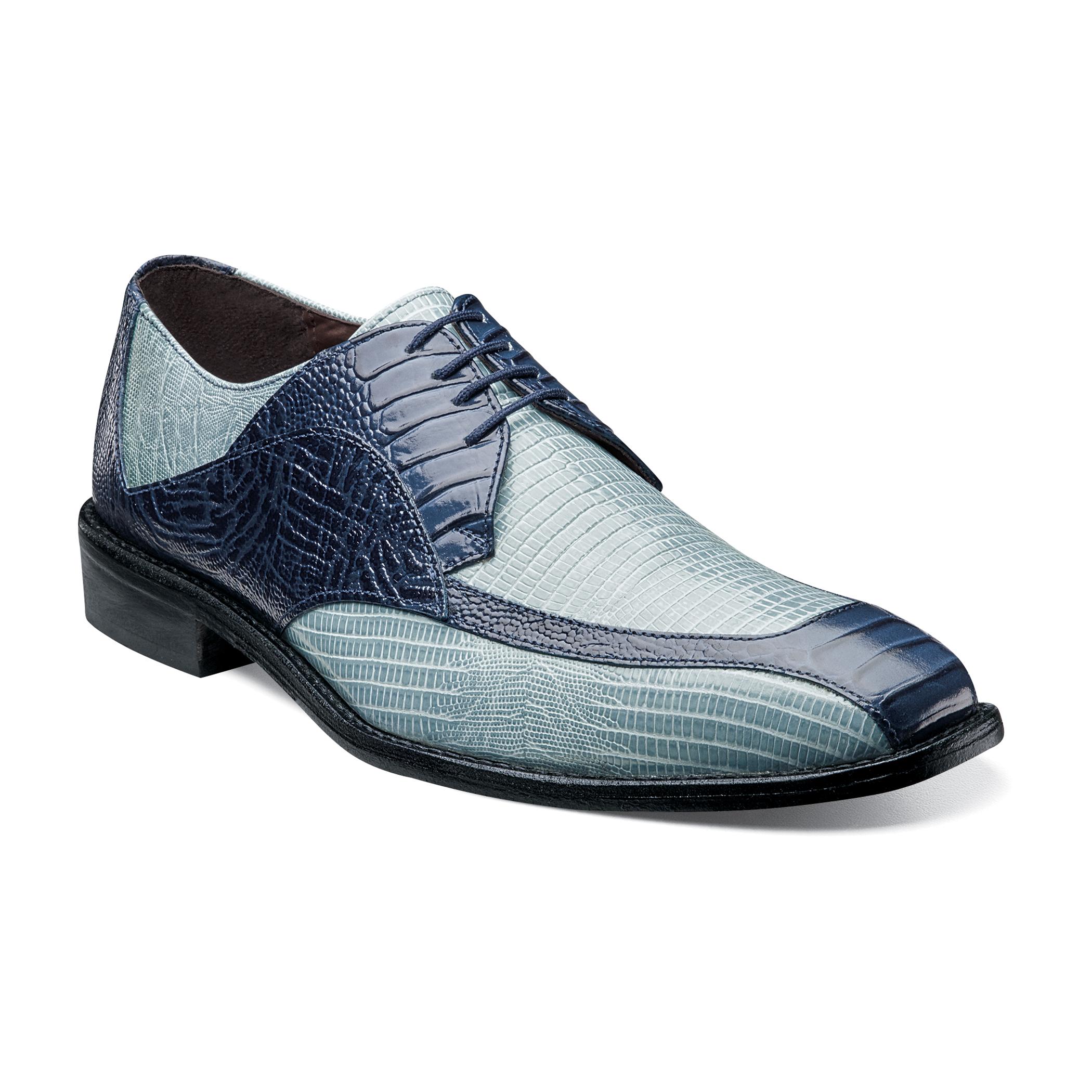 Stacy Adams Genoa Light Blue / Blue Ostrich / Lizard Print Leather ...