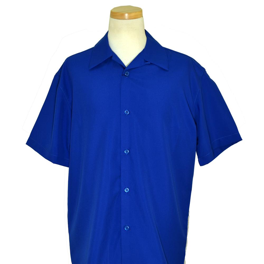 Pronti Royal Blue Micro Polyester Short Sleeve Shirt S2472 - $29.90 ...