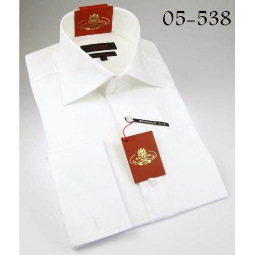Axxess White Spread French Cuff Cotton Pointed Collar Dress Shirt 05-538
