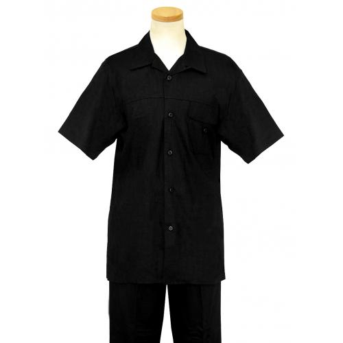 Successos Black 2 Pc Linen / Cotton Outfit SP3328