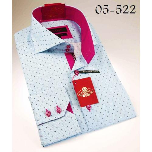 Axxess Blue / Pink 100% Cotton Dress Shirt 05-522