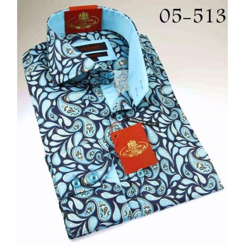 Axxess Blue / Navy 100% Cotton Dress Shirt 05-513