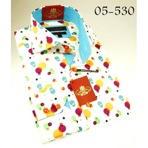 Axxess White / Yellow / Pink / Blue 100% Cotton Dress Shirt 05-530