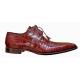Mauri 53156 Burgundy Genuine All-Over Alligator Belly Skin Shoes