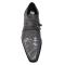 Mauri 53156 Grey Genuine All-Over Alligator Belly Skin Shoes.